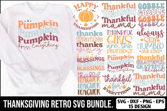 15 Thanksgiving Retro SVG Bundle