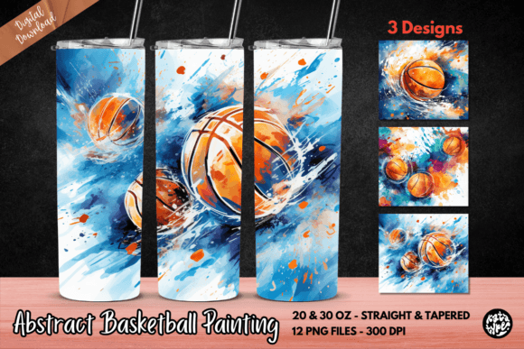 Abstract Basketball Tumbler Wrap