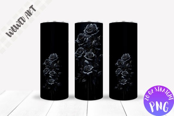 Black Rose 20oz Skinny Tumbler Wrap