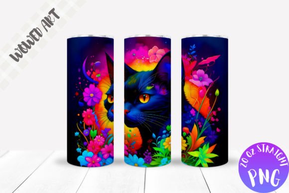 Cat Skinny Tumbler Wrap