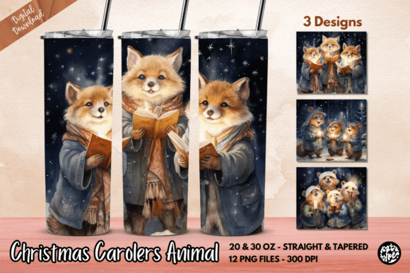 Christmas Carolers Animal Tumbler Wrap