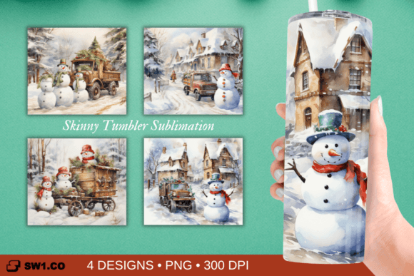 Christmas Snowman Tumbler Sublimation