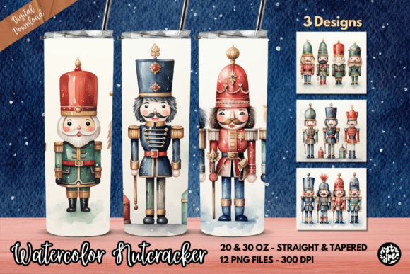 Cute Watercolor Nutcracker Tumbler Wrap