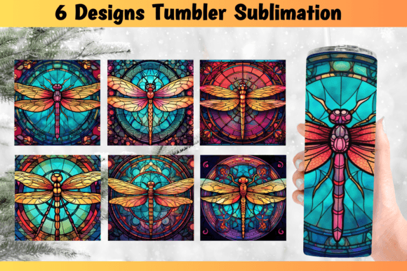 Dragonfile Stained Glass Tumbler Wrap