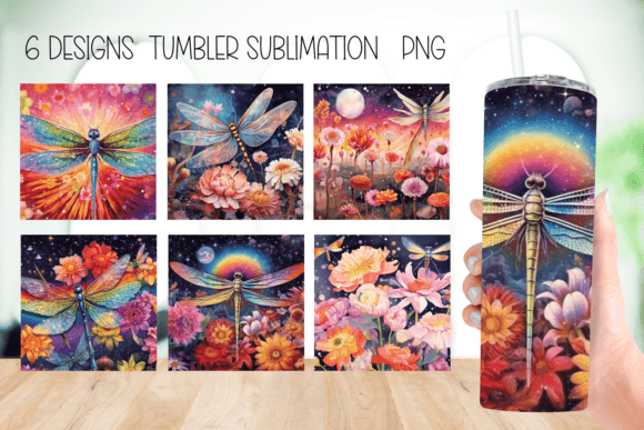 Dragonfiles Tumbler Sublimation Design