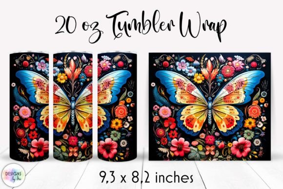 Folk Floral Ornament Tumbler Sublimation