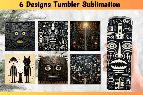 Halloween Art Tumbler Wrap Designs
