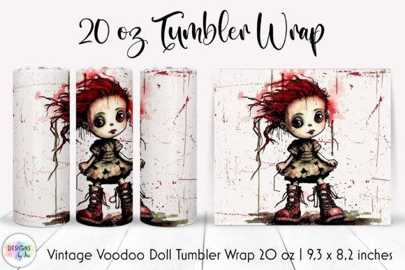 Halloween Vintage Doll Tumbler Design