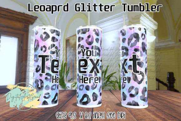 Hand Drawn Purple Leopard 20oz Tumbler