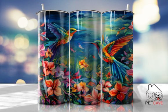 Hummingbird Flower Tumbler 20oz 4