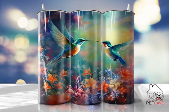 Hummingbird Flower Tumbler 20oz 9