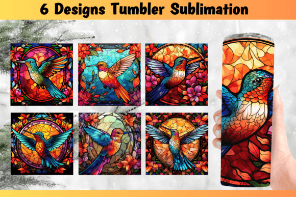Hummingbird Stained Glass Tumbler Wrap