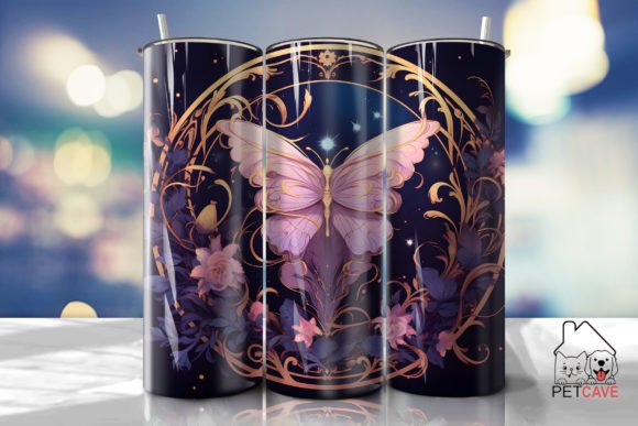 Manga Style Butterflies Tumbler