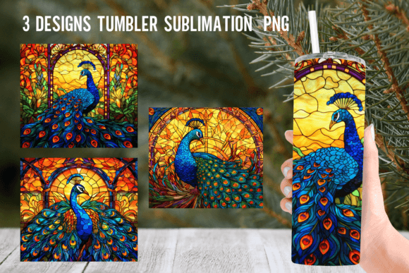 Peacock Stained Glass Tumbler Wrap