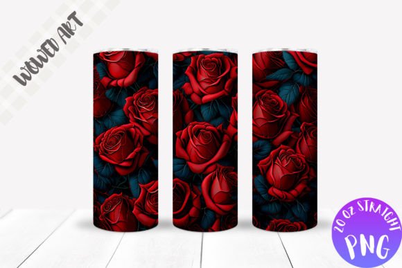 Red Roses Skinny Tumbler Wrap