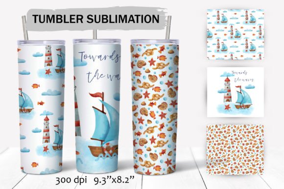 Sailboat Lighthouse Tumbler Wraps