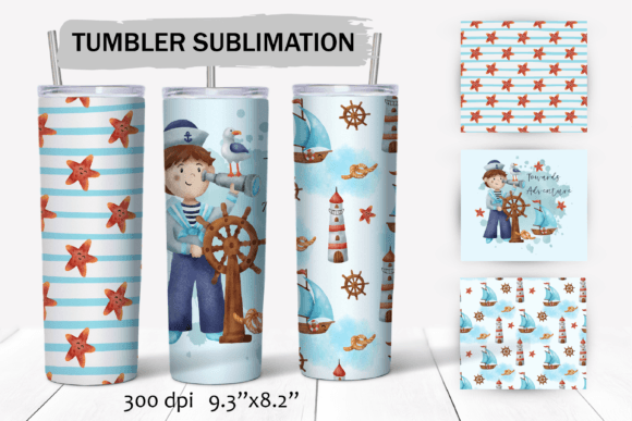 Sailor Boy N1 Sublimation Tumbler Wraps