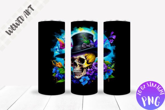 Skull 20oz Skinny Tumbler Wrap