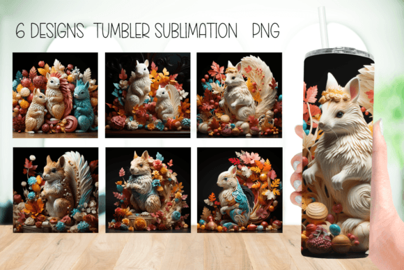 Squirrel Tumbler Wrap Sublimation Design