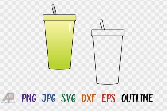 Travel Tumbler Outline and Clipart