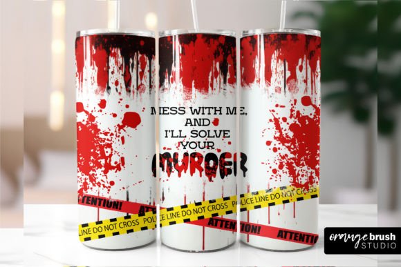 True Crime Tumbler Sublimation Design