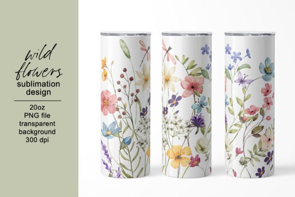 Tumbler Sublimation Design, Wildflowers