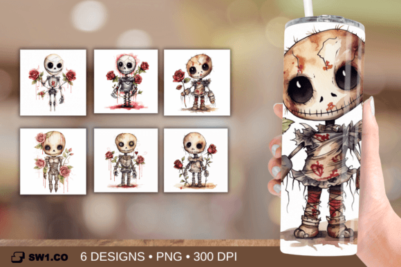 Voodoo Doll Halloween Tumbler Wrap PNG